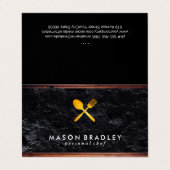 Carte De Visite Ustensiles en bois rustique (Extérieur déplié)