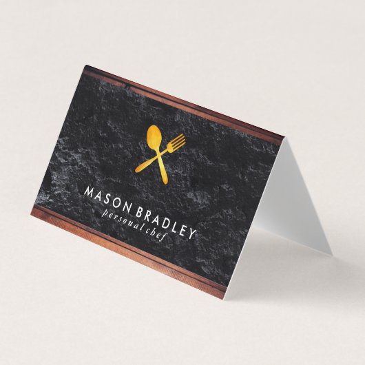 Carte De Visite Ustensiles en bois rustique (Devant)