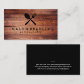 Carte De Visite Ustensiles en bois rustique (Devant / Derrière)