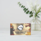 Carte De Visite Ustensiles en bois rustique | Bouchon d'huile d'or (Debout devant)