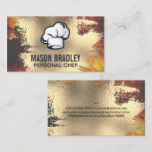 Carte De Visite Ustensiles en bois rustique | Bouchon d'huile d'or (Devant / Derrière)