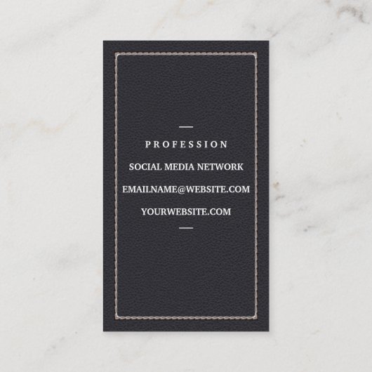 Carte De Visite Ustensiles en métal or | Plan En Cuir (Dos)