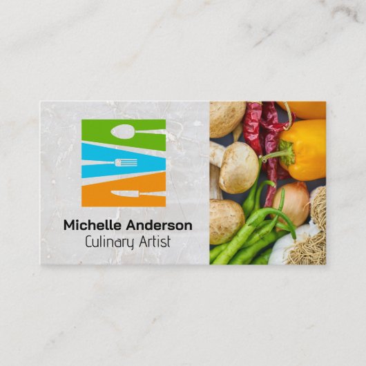 Carte De Visite Ustensiles Logo culinaire | Produits frais (Devant)