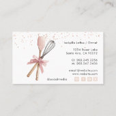 Carte De Visite Ustensiles roses Cuisine & Boulangerie Cupcake (Dos)
