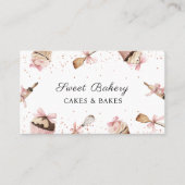 Carte De Visite Ustensiles roses Cuisine & Boulangerie Cupcake (Devant)