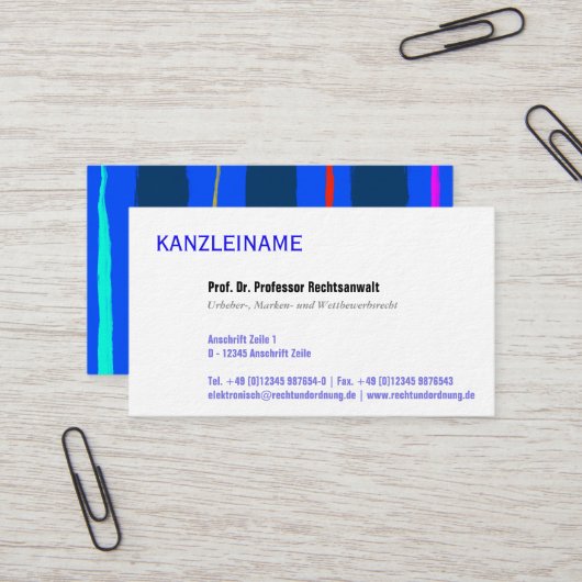 Carte De Visite Utilisation professionnelle claire moderne (Devant/Arrière en situation)