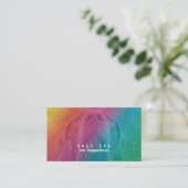 Carte De Visite Utiliser votre propre image arc-en-ciel fantaisie (Debout devant)
