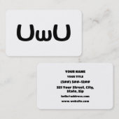 Carte De Visite UwU Happy Anime Face Emoticon (Devant / Derrière)