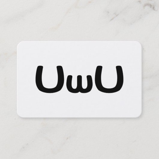 Carte De Visite UwU Happy Anime Face Emoticon (Devant)