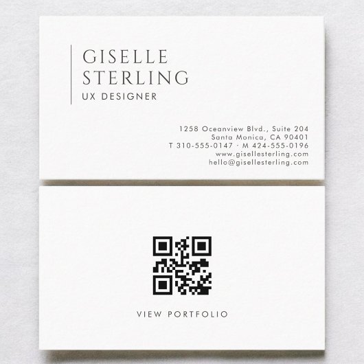 Carte De Visite UX Designer Modern Professional QR Code