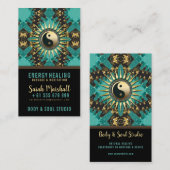 Carte De Visite V2 Turquoise Gold Eastern Sparkle Yin Yang (Devant / Derrière)