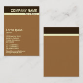 Carte De Visite V bande d'en-tête - brun foncé, crème et brun (Devant / Derrière)