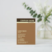 Carte De Visite V bande d'en-tête - brun foncé, crème et brun (Debout devant)