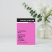 Carte De Visite V bande d'en-tête - noir avec FF66CC rose (Debout devant)