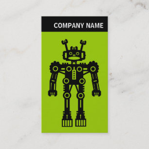 Carte De Visite V en-tête - photo - robot - vert