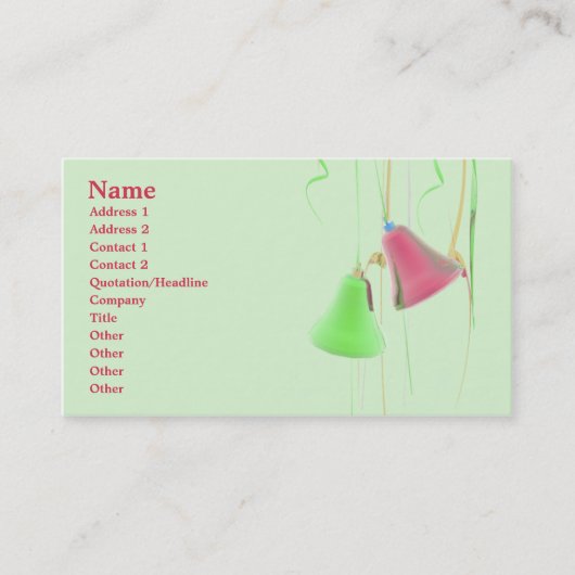 Carte De Visite Vacances Bells (Devant)