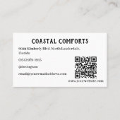 Carte De Visite Vacances blanches modernes Code Renta QR (Dos)
