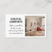 Carte De Visite Vacances blanches modernes Code Renta QR (Devant)