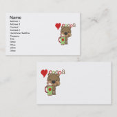 Carte De Visite Vacances d'amour de cacao d'ours (Devant / Derrière)