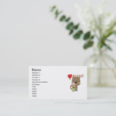 Carte De Visite Vacances d'amour de cacao d'ours (Debout devant)