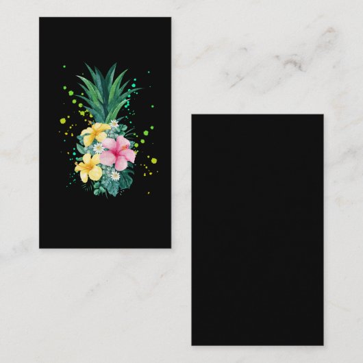 Carte De Visite Vacances d'art de l'ananas à fleur d'Hawaï (Devant / Derrière)