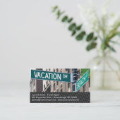 Carte De Visite Vacances d'été Beach Signes de rue (Debout devant)