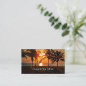 Carte De Visite Vacances Tropical Sunset, agent de voyage (Debout devant)
