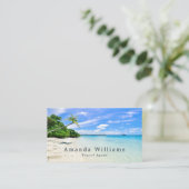 Carte De Visite Vacances tropicales, agent de voyage (Debout devant)