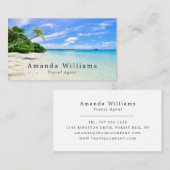 Carte De Visite Vacances tropicales, agent de voyage (Devant / Derrière)