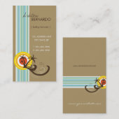 Carte De Visite Vacances tropicales de plage de brun de coucher du (Devant / Derrière)