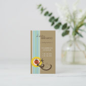 Carte De Visite Vacances tropicales de plage de brun de coucher du (Debout devant)