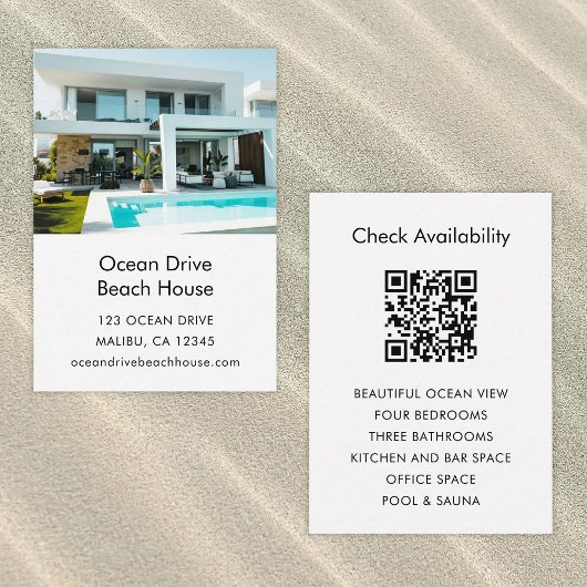 Carte De Visite Vacation Rental Property Beach Promo Small Card