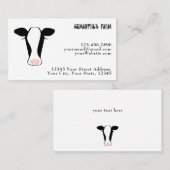 Carte De Visite Vache blanche noire Boeuf ou ferme laitière (Devant / Derrière)