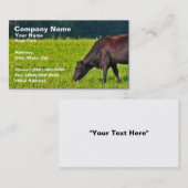 Carte De Visite Vache Brown alimentant sur l'herbe (Devant / Derrière)