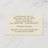 Carte De Visite Vache Brown et blanche à simmenthal avec la (Dos)