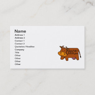 Carte De Visite Vache Brown mignonne