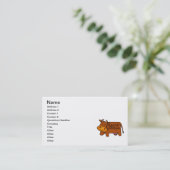 Carte De Visite Vache Brown mignonne (Debout devant)