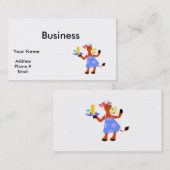 Carte De Visite Vache de serveuse mignonne (Devant / Derrière)