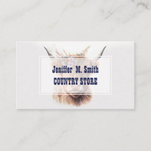 Carte De Visite Vache des Highlands avec couronne florale Illustra