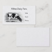 Carte De Visite Vache du Holstein au crayon : Laiterie, lait, (Devant / Derrière)