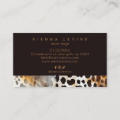 Carte De Visite Vache Empreinte de léopard peau animale art Abstra (Dos)