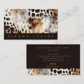 Carte De Visite Vache Empreinte de léopard peau animale art Abstra (Devant / Derrière)