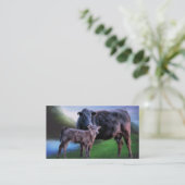 Carte De Visite Vache et veau de l'Angus noir (Debout devant)