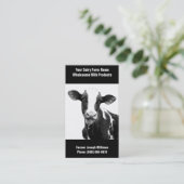 Carte De Visite Vache laitière noire et blanche pour l'opération (Debout devant)