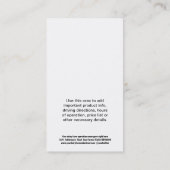 Carte De Visite Vache laitière noire et blanche pour l'opération (Dos)