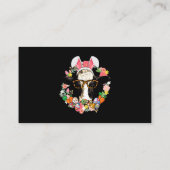 Carte De Visite Vache Lapin Oreilles Joyeux Paysan de Pâques (Dos)