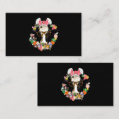 Carte De Visite Vache Lapin Oreilles Joyeux Paysan de Pâques (Devant / Derrière)