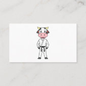 Carte De Visite Vache mignonne en combinaison kung fu (Dos)