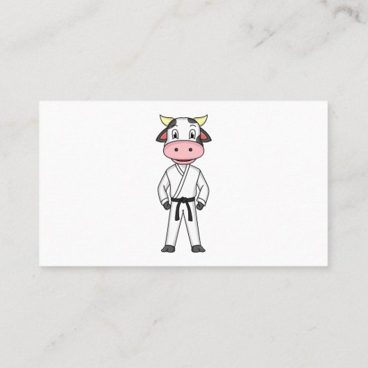 Carte De Visite Vache mignonne en combinaison kung fu (Dos)