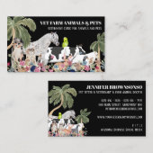 Carte De Visite Vache Mouton Chien Chat Oiseau Lapin Canard Palme  (Devant / Derrière)